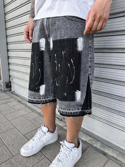 Flare Shorts Paint Grey
