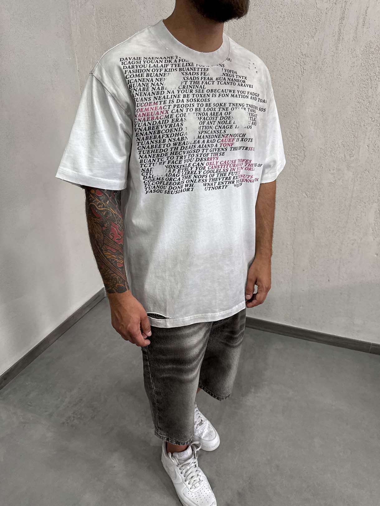 Total Write Tee Wash Destroyed