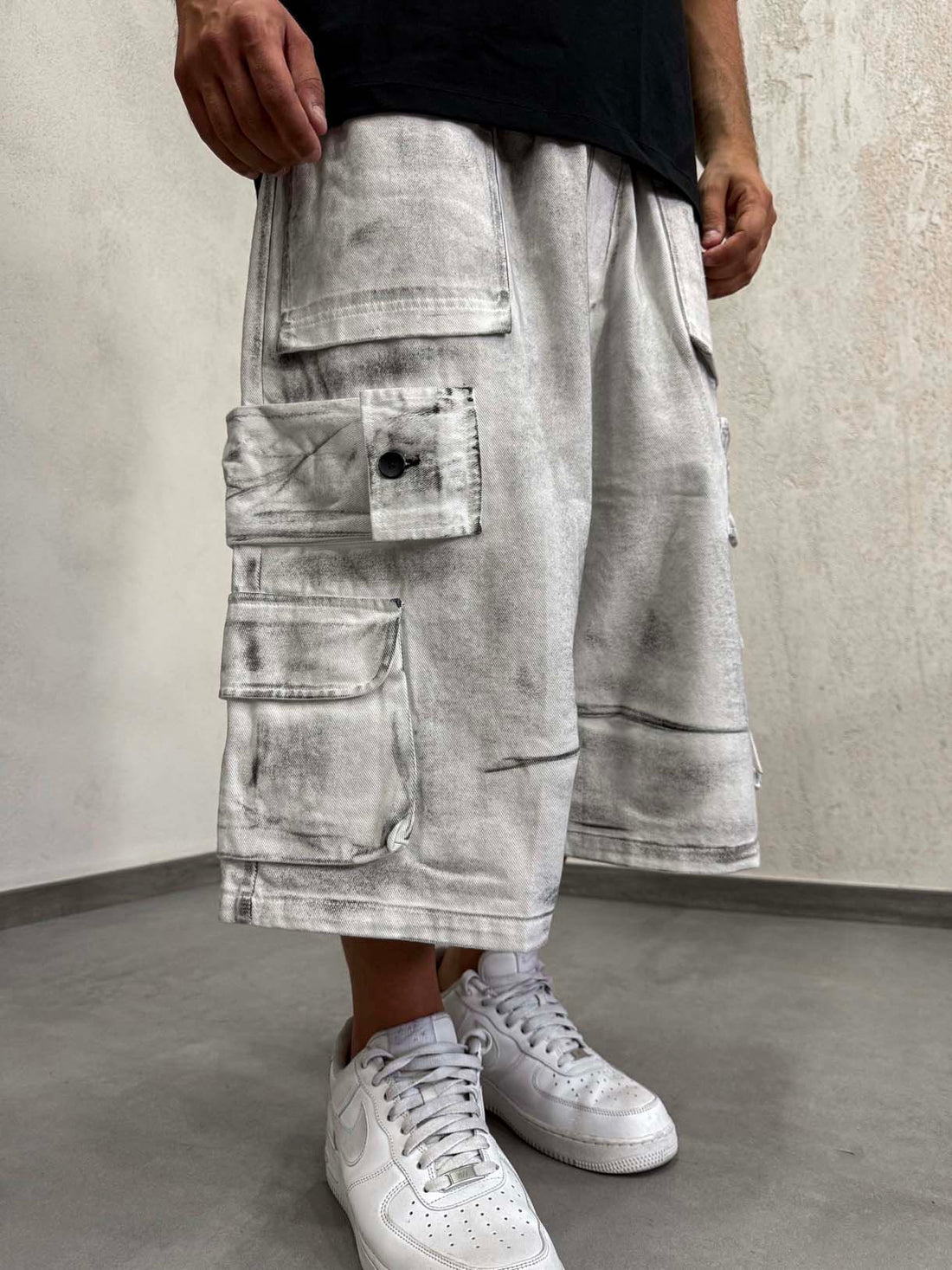 Shorts Cargo White Fade
