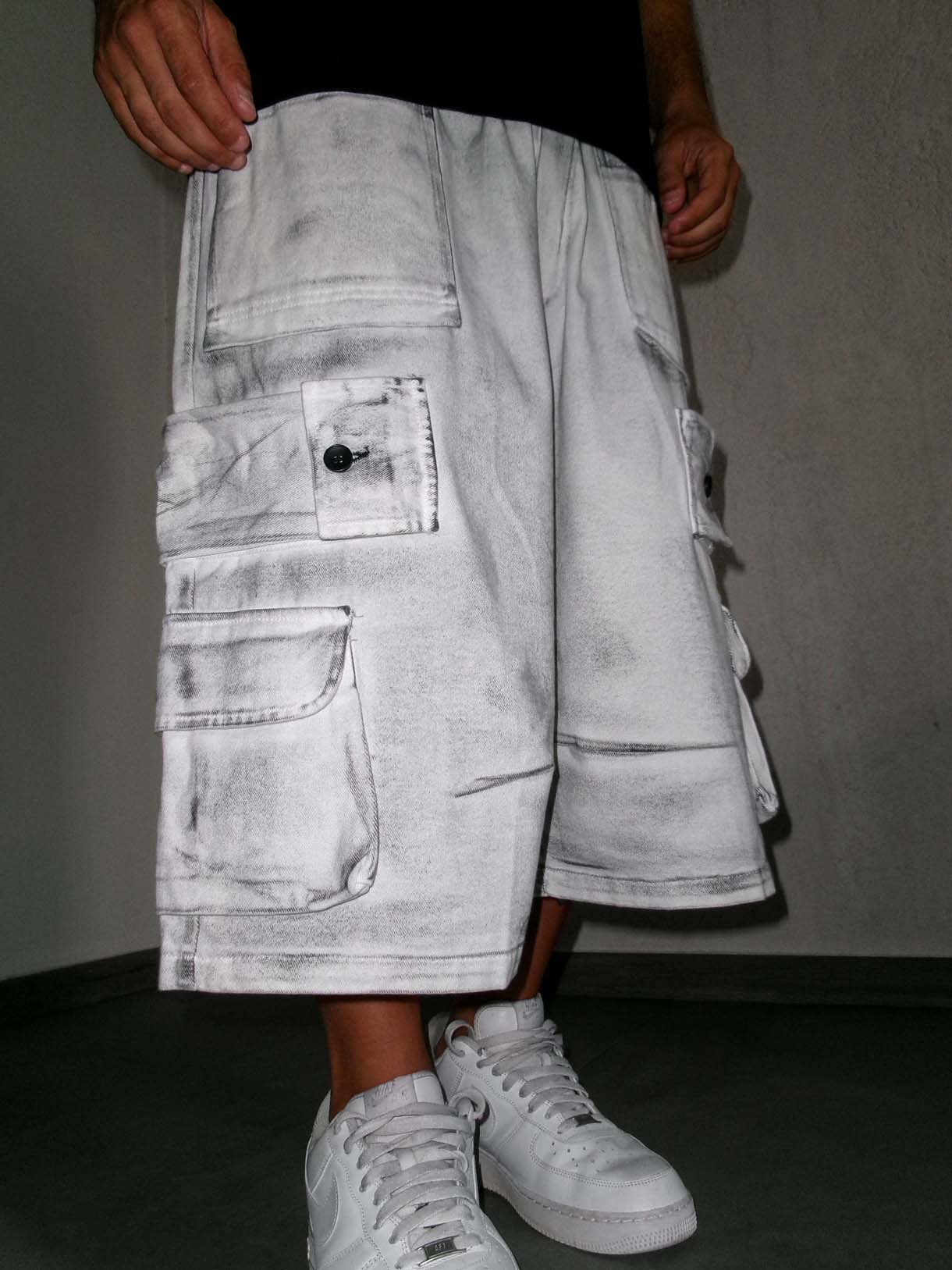 Shorts Cargo White Fade