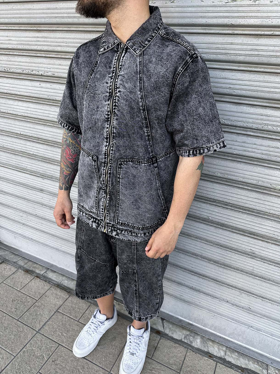 Coord Marmo Line Zip