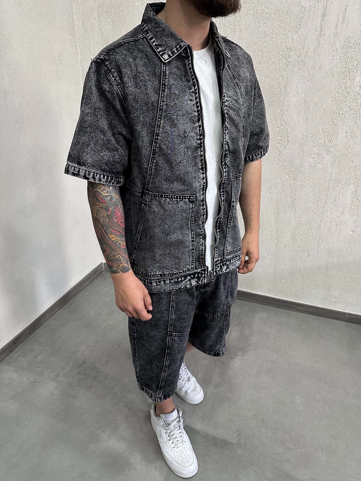 Coord Marmo Line Zip