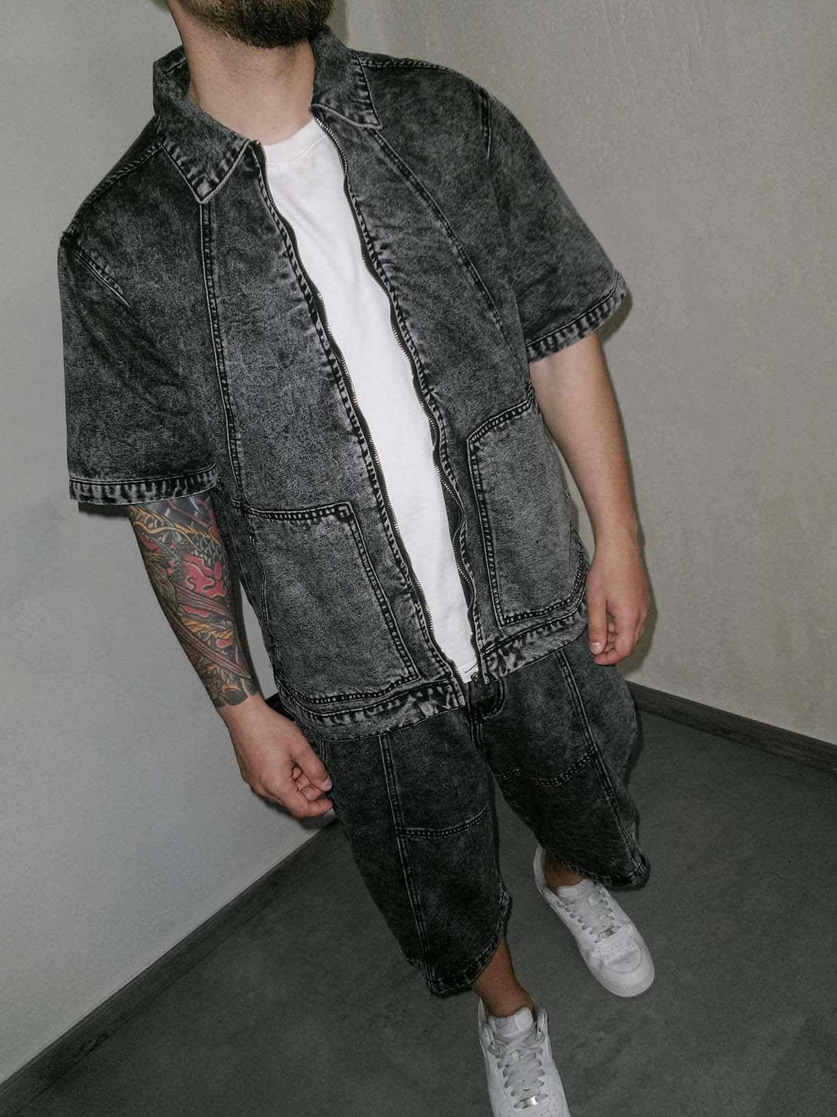 Coord Marmo Line Zip