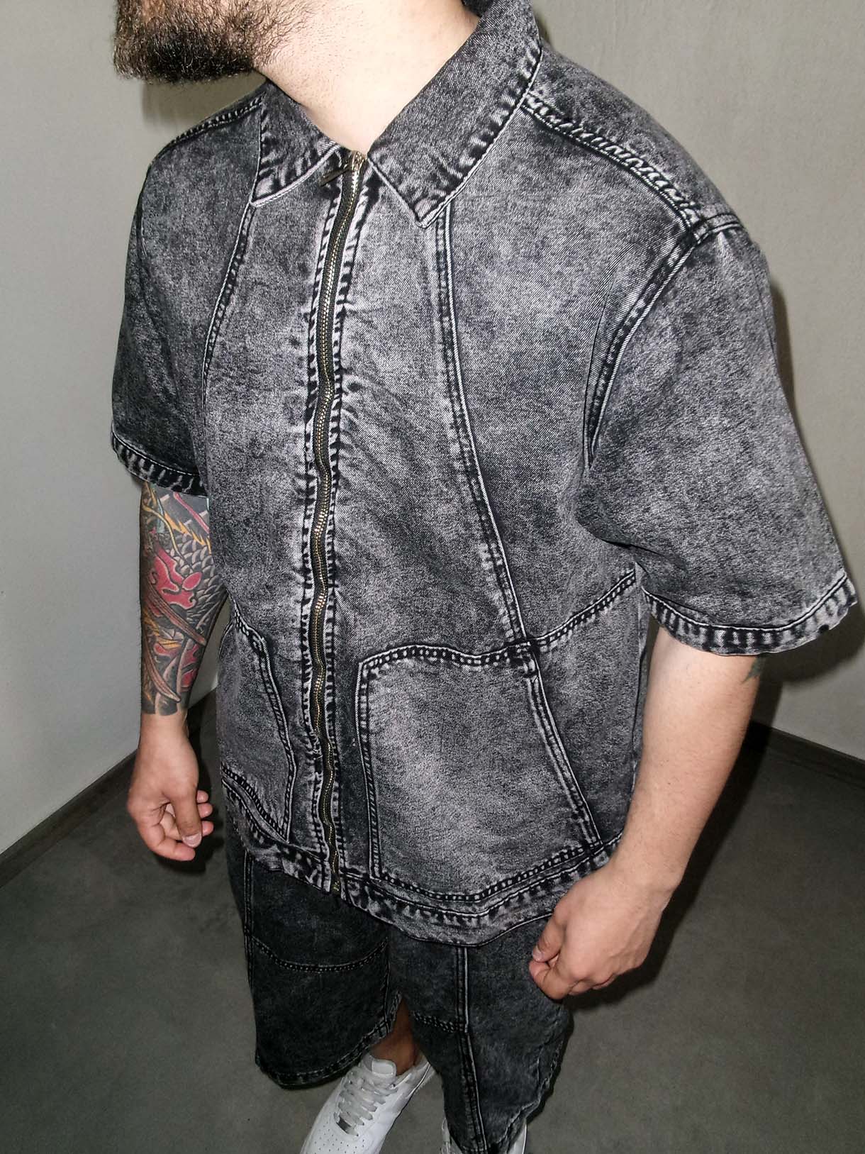 Coord Marmo Line Zip