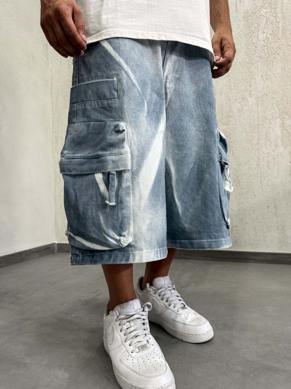 Cargo Shorts Blu Wash