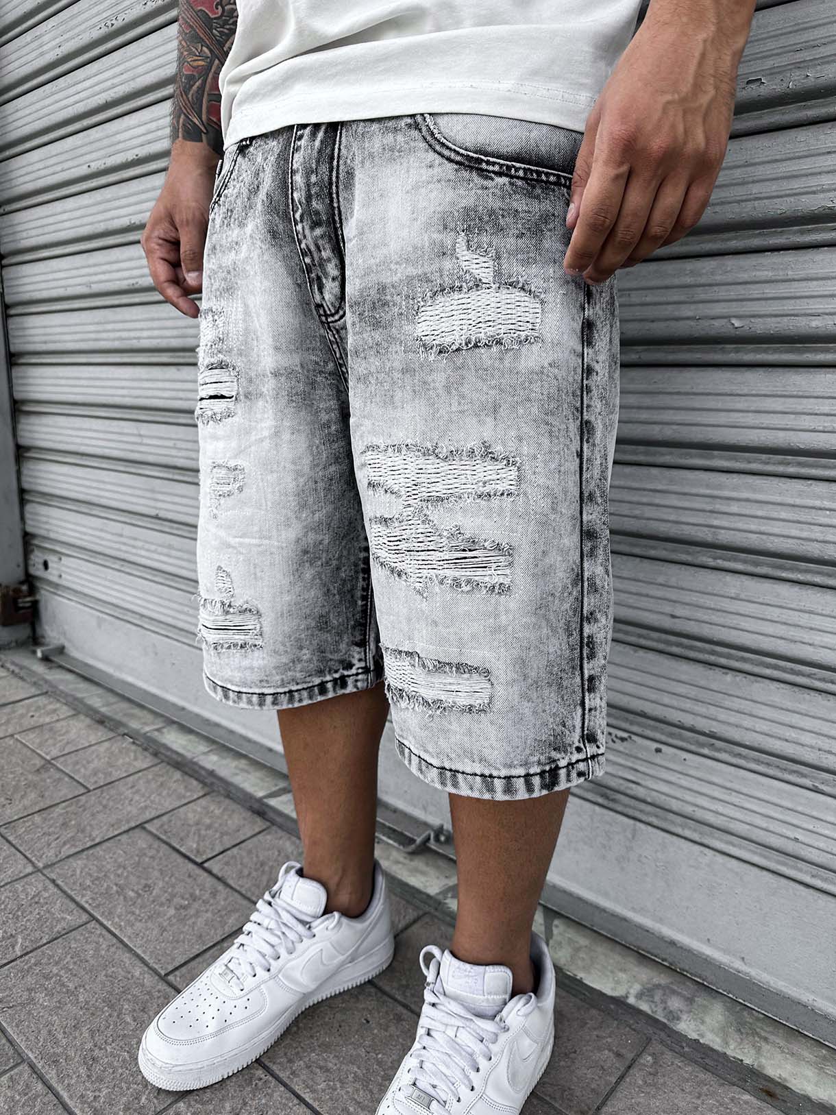 Shorts Scratch Patch Grey