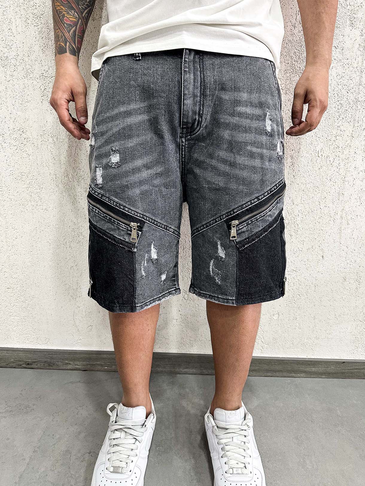 Shorts Patch Black Zip