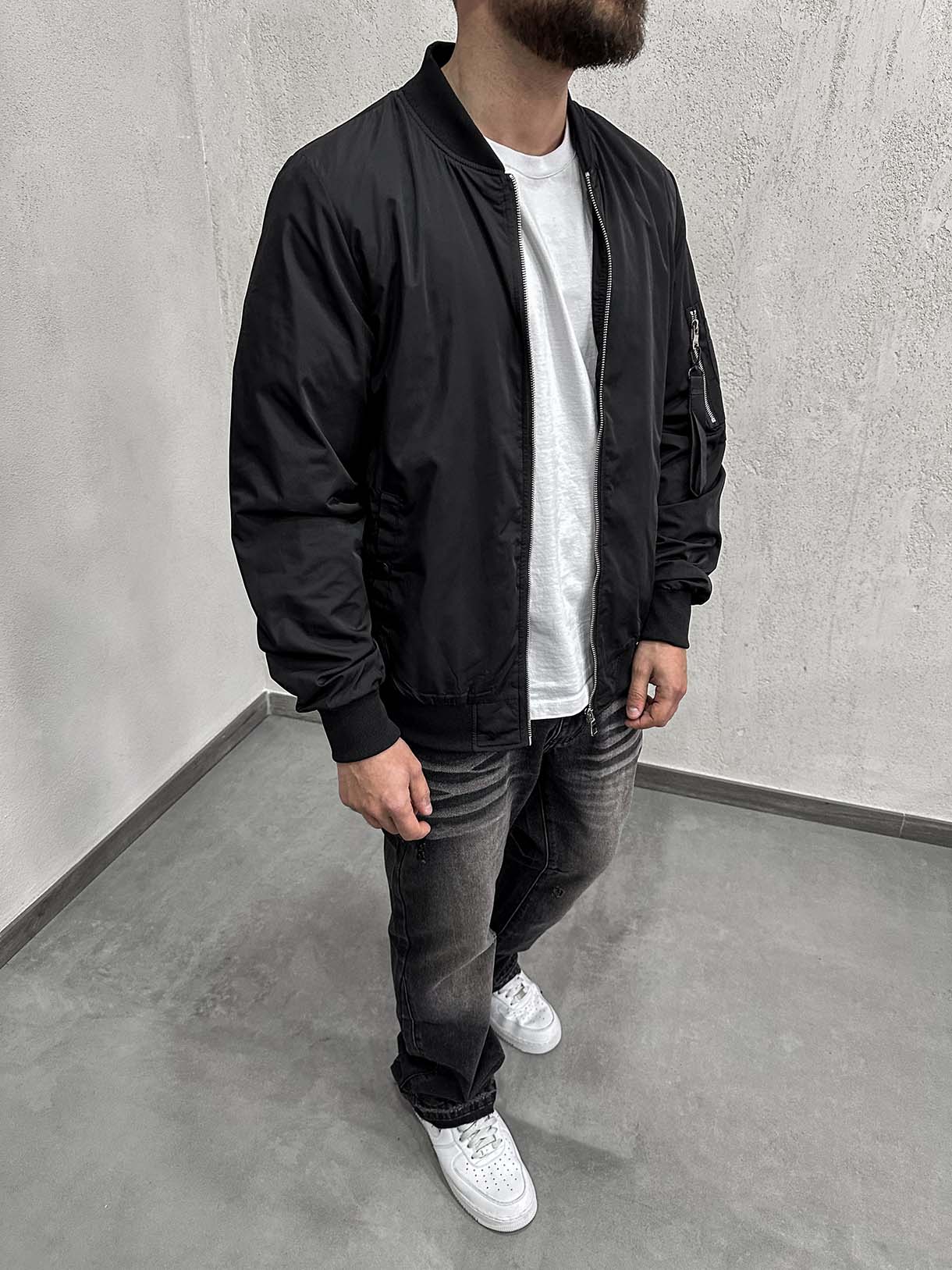 Jacket Zip Total Black