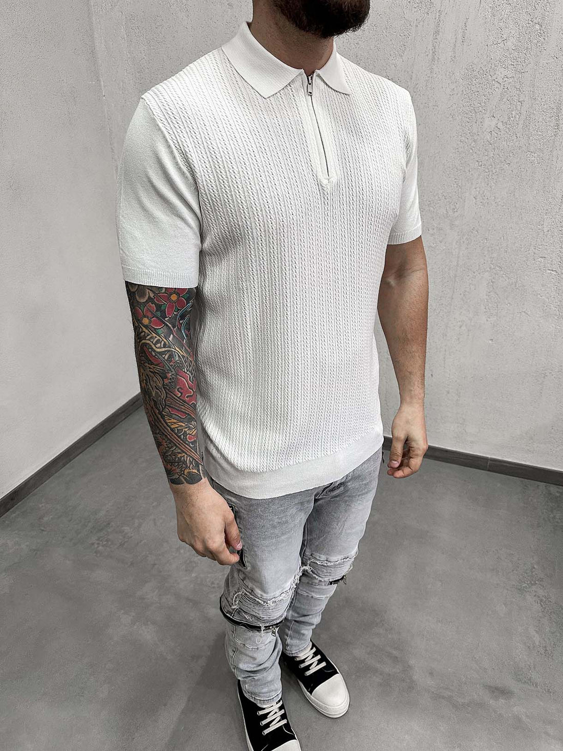 Polo Zip Filo Intreccio