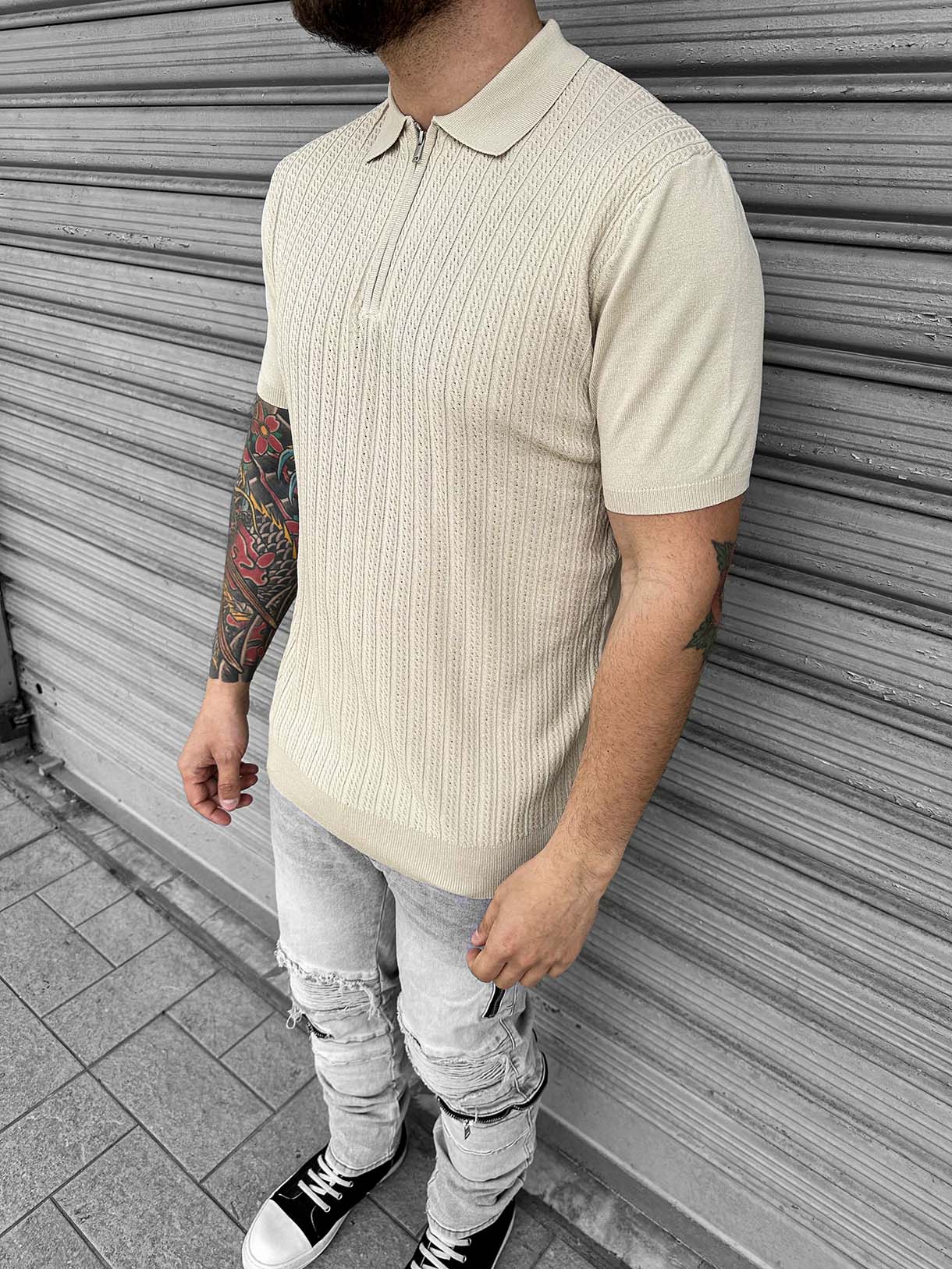 Polo Zip Filo Intreccio