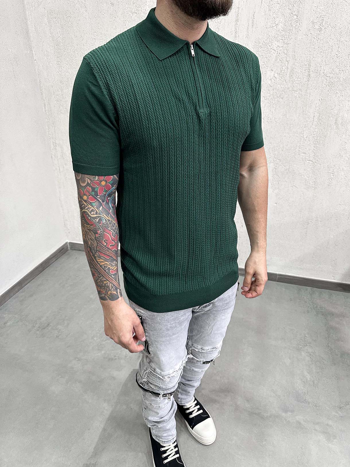 Polo Zip Filo Intreccio