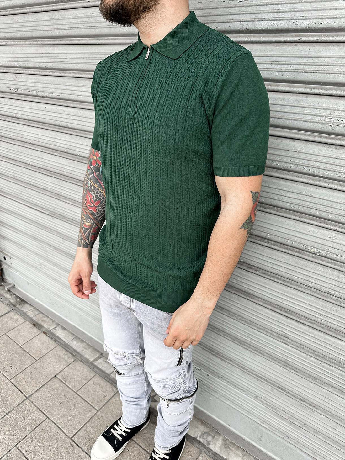 Polo Zip Filo Intreccio