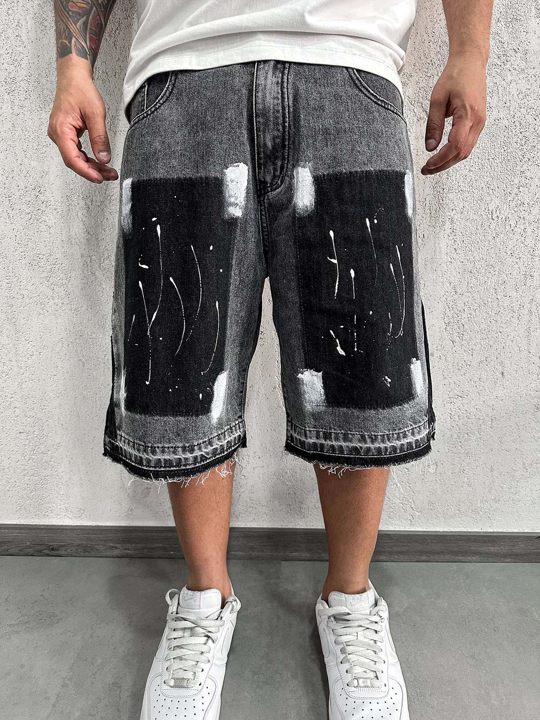 Flare Shorts Paint Grey