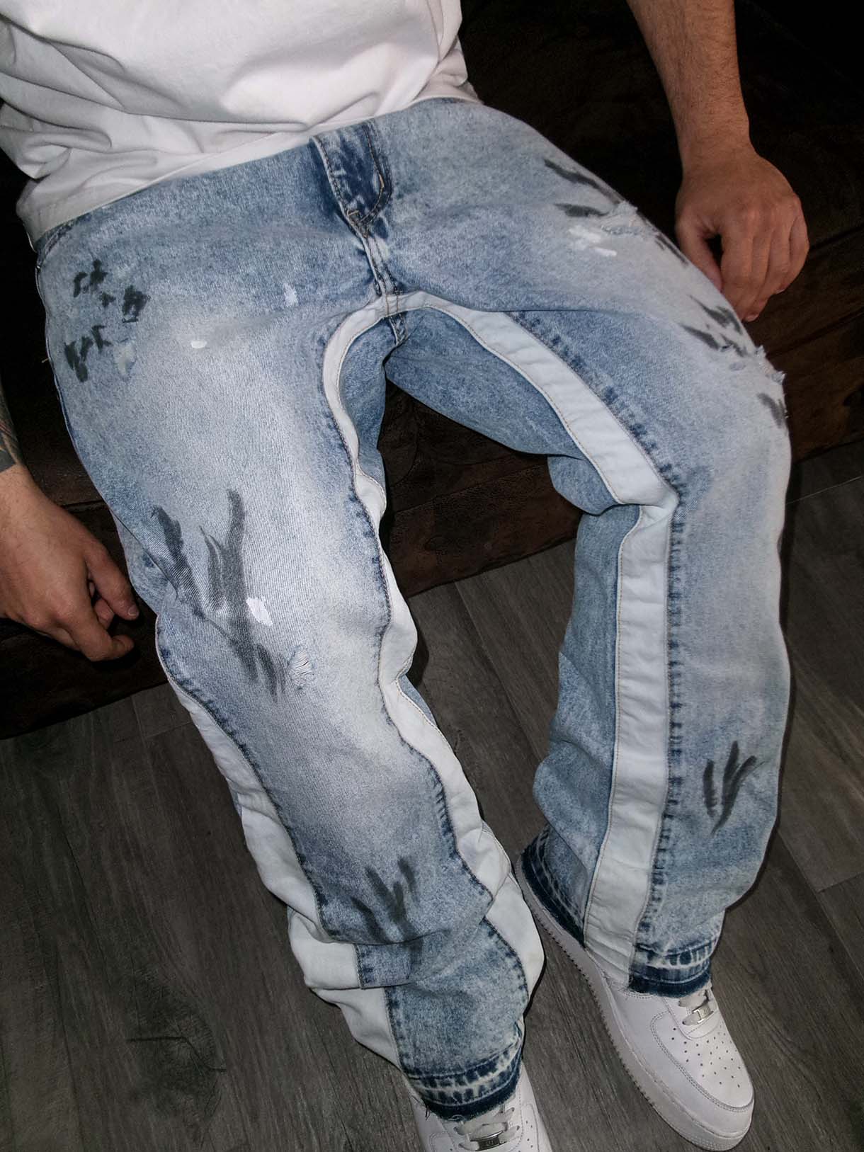 Flare Double Patch Custom Wash