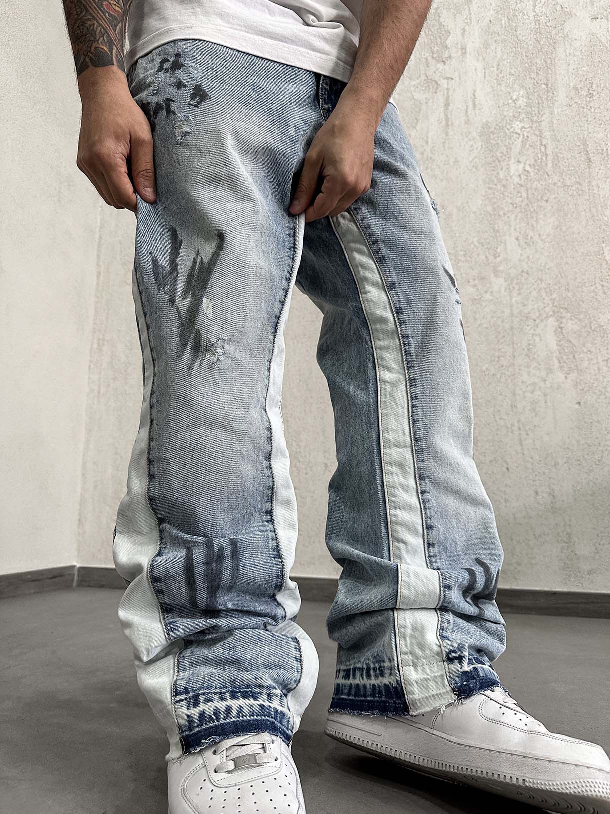 Flare Double Patch Custom Wash