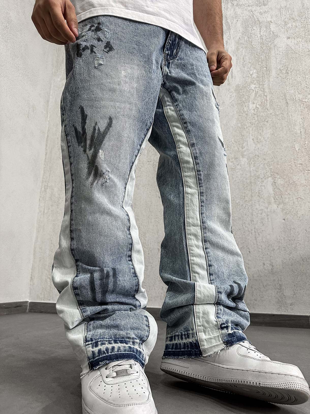 Flare Double Patch Custom Wash