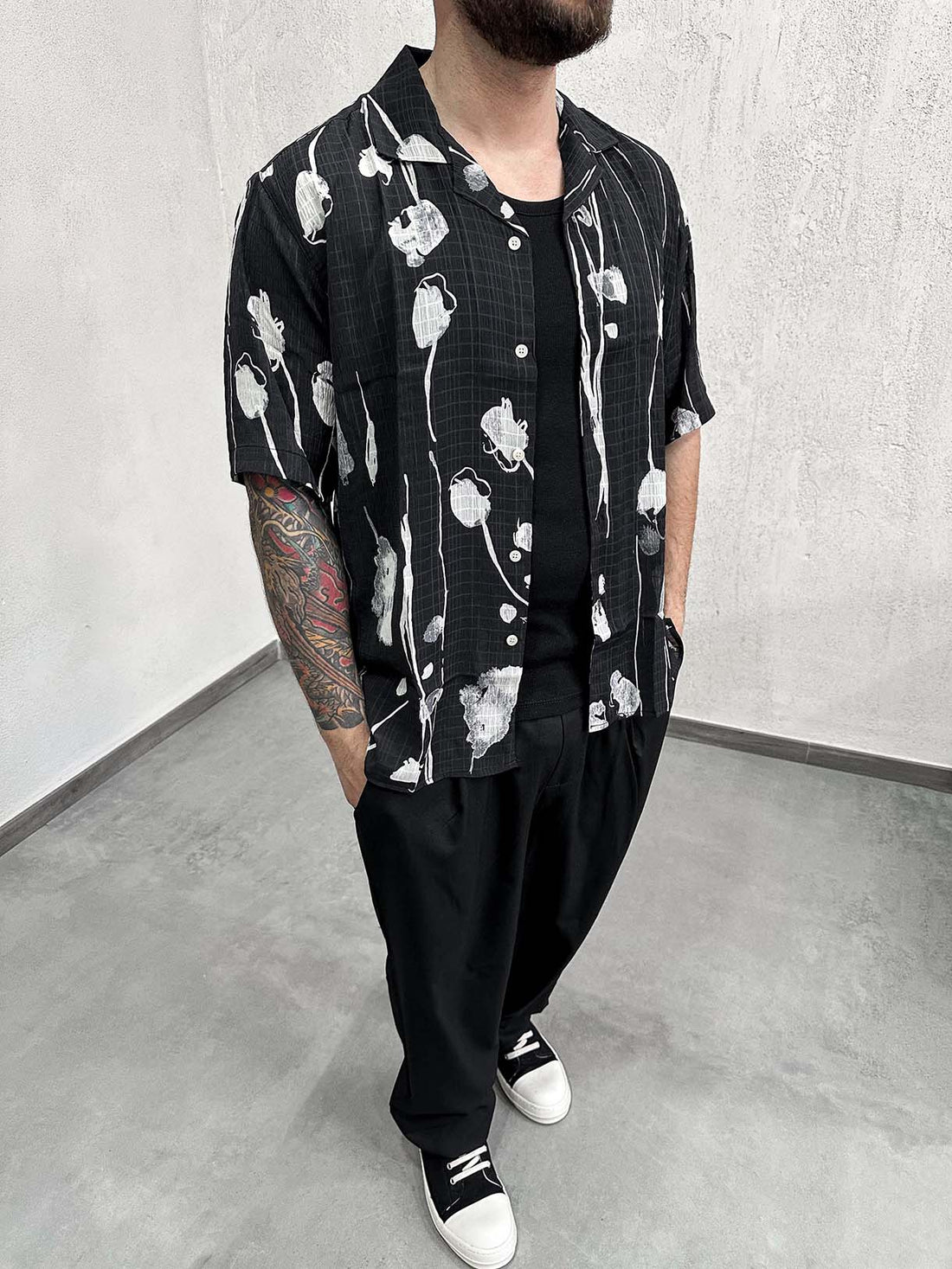 Camicia Black Fiori