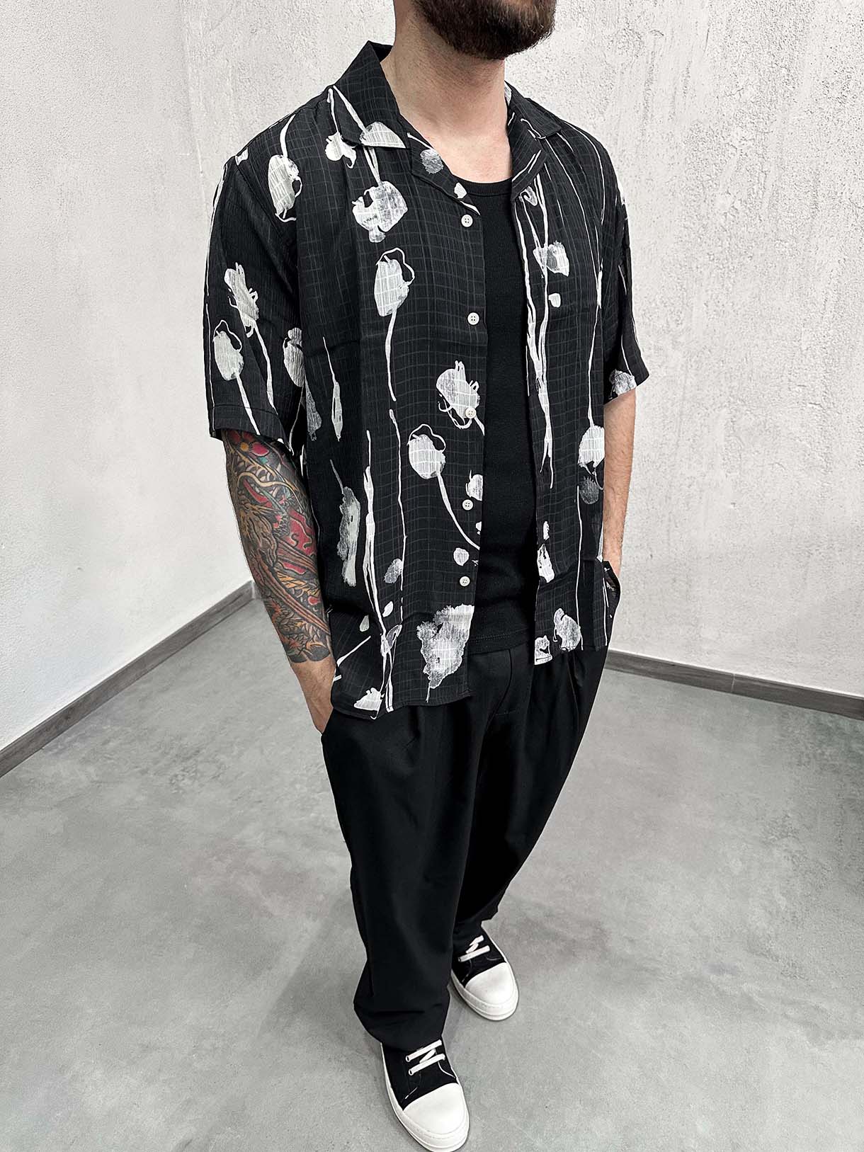 Camicia Black Fiori