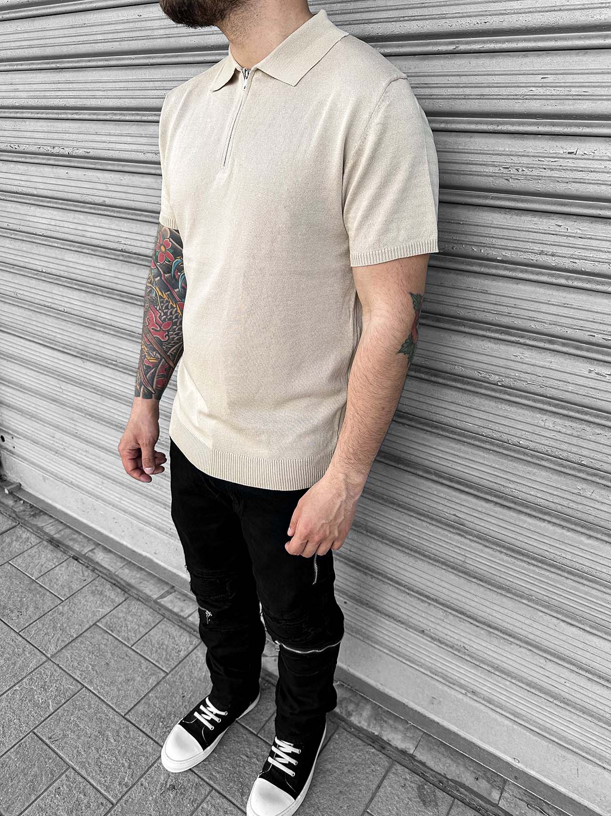 Polo in Filo liscia Zip