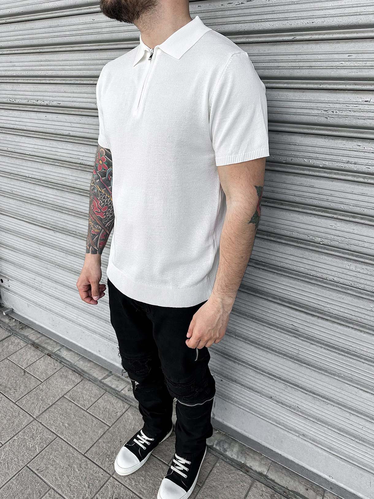 Polo in Filo liscia Zip