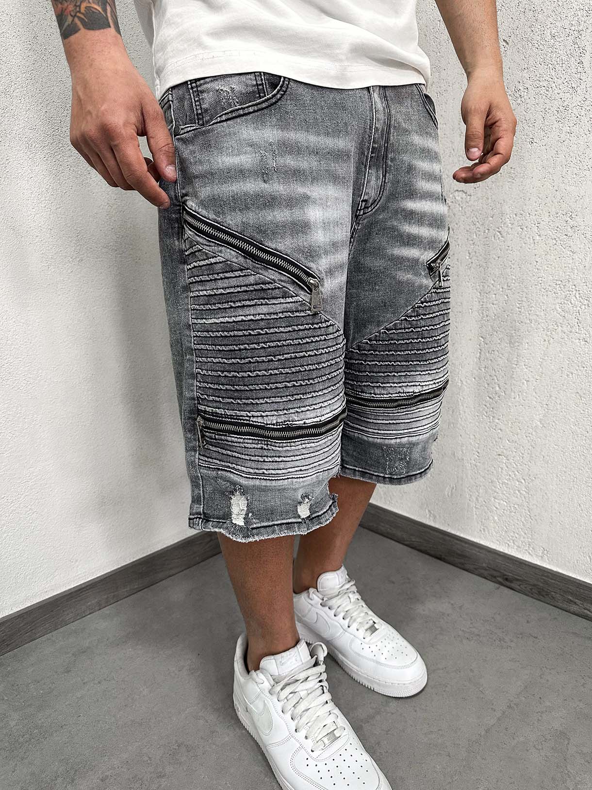 Shorts Four Zip Grey