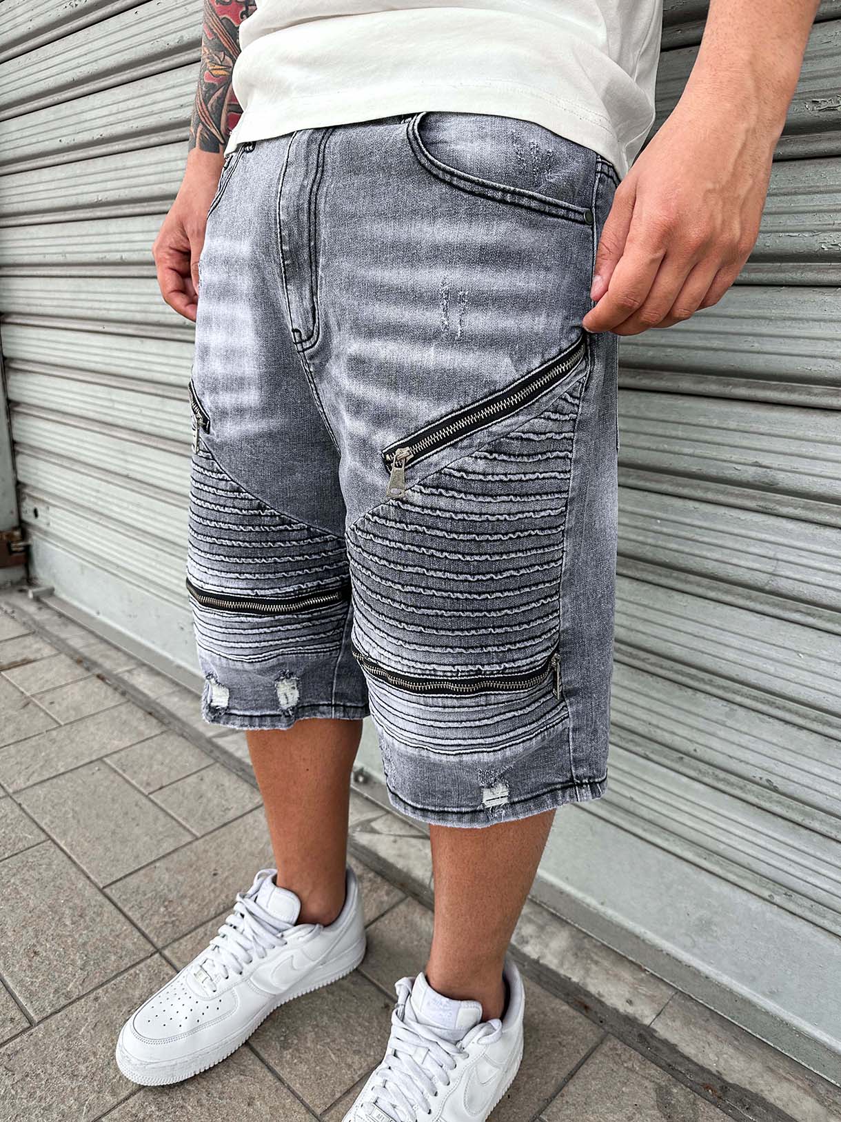 Shorts Four Zip Grey
