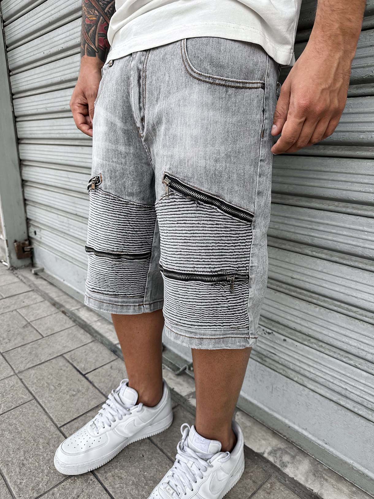 Shorts Four Zip Extra Grey