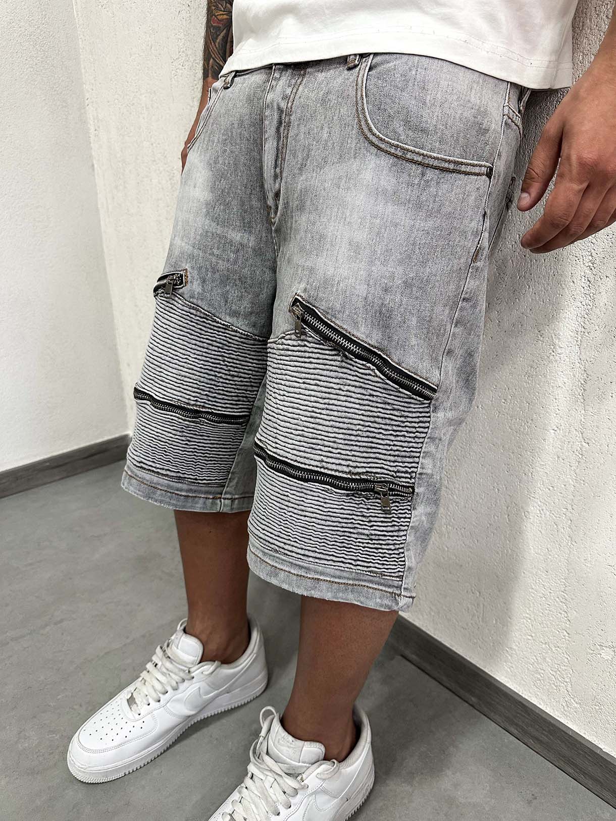Shorts Four Zip Extra Grey