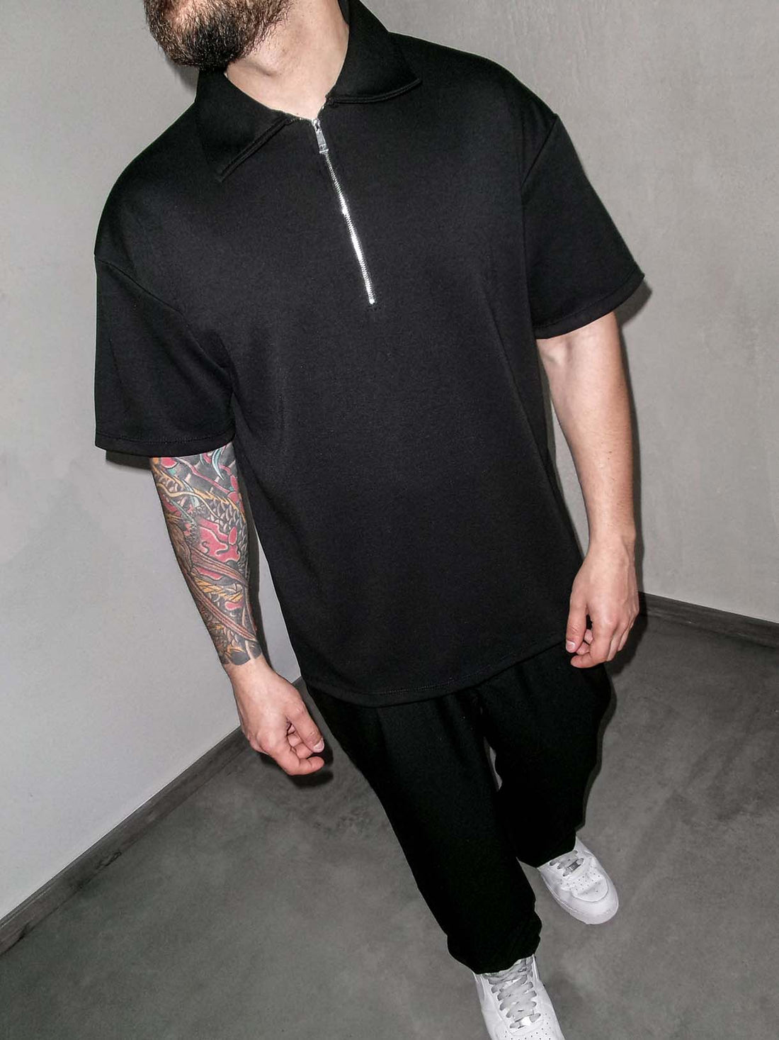 Polo Zip Tessuto Comfort