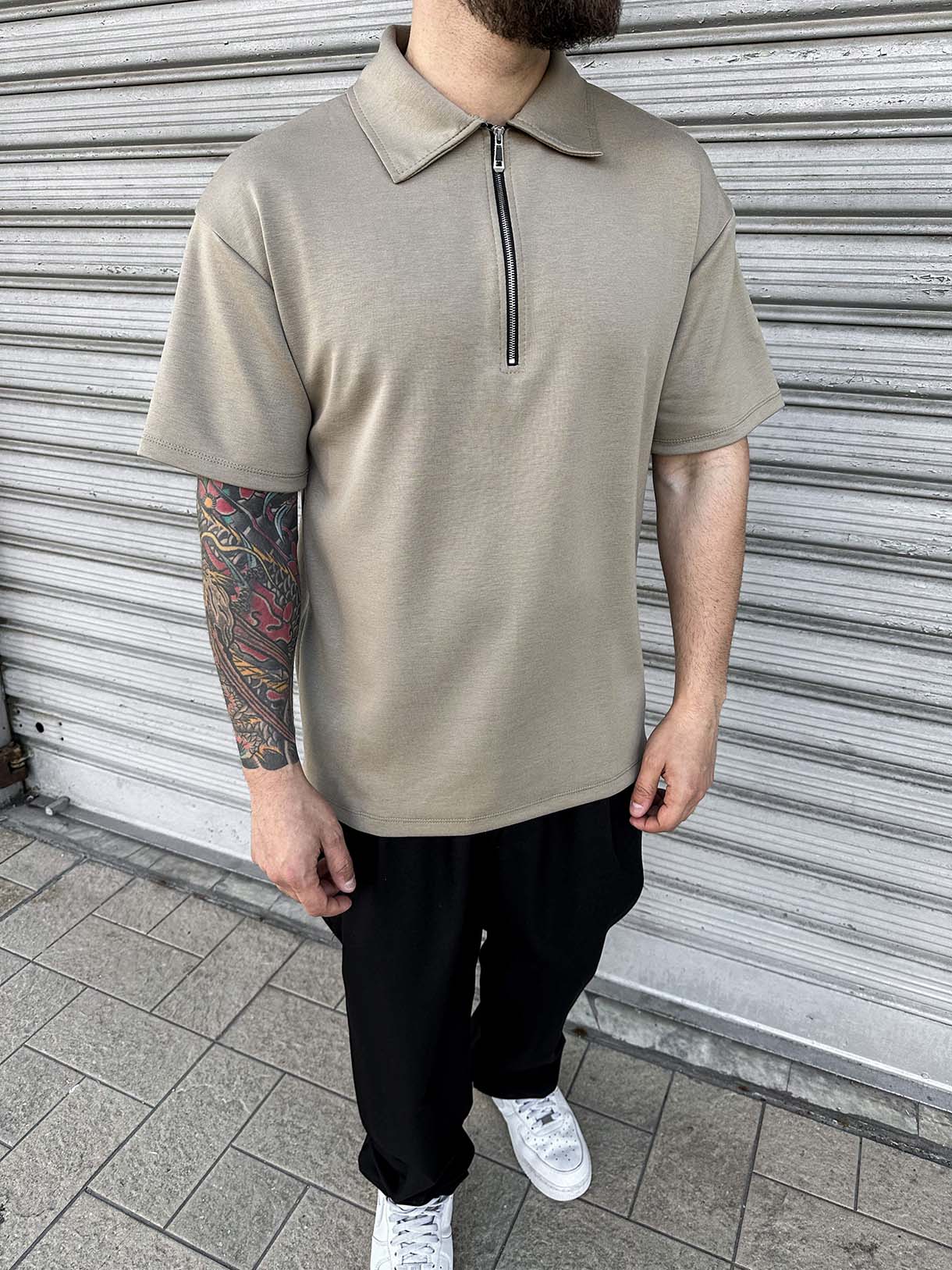 Polo Zip Tessuto Comfort