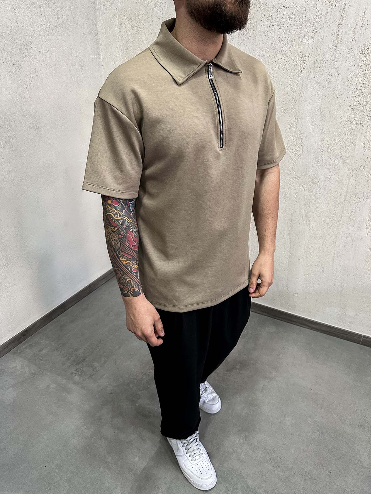 Polo Zip Tessuto Comfort