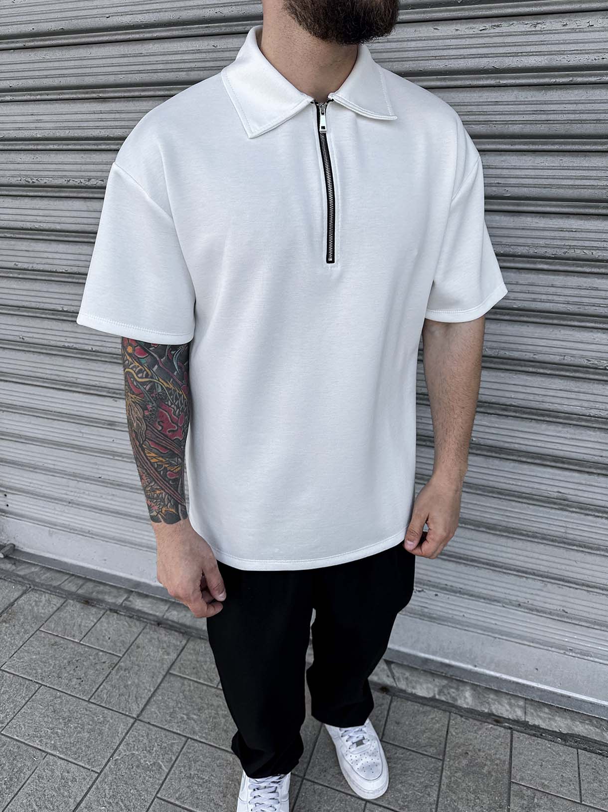 Polo Zip Tessuto Comfort