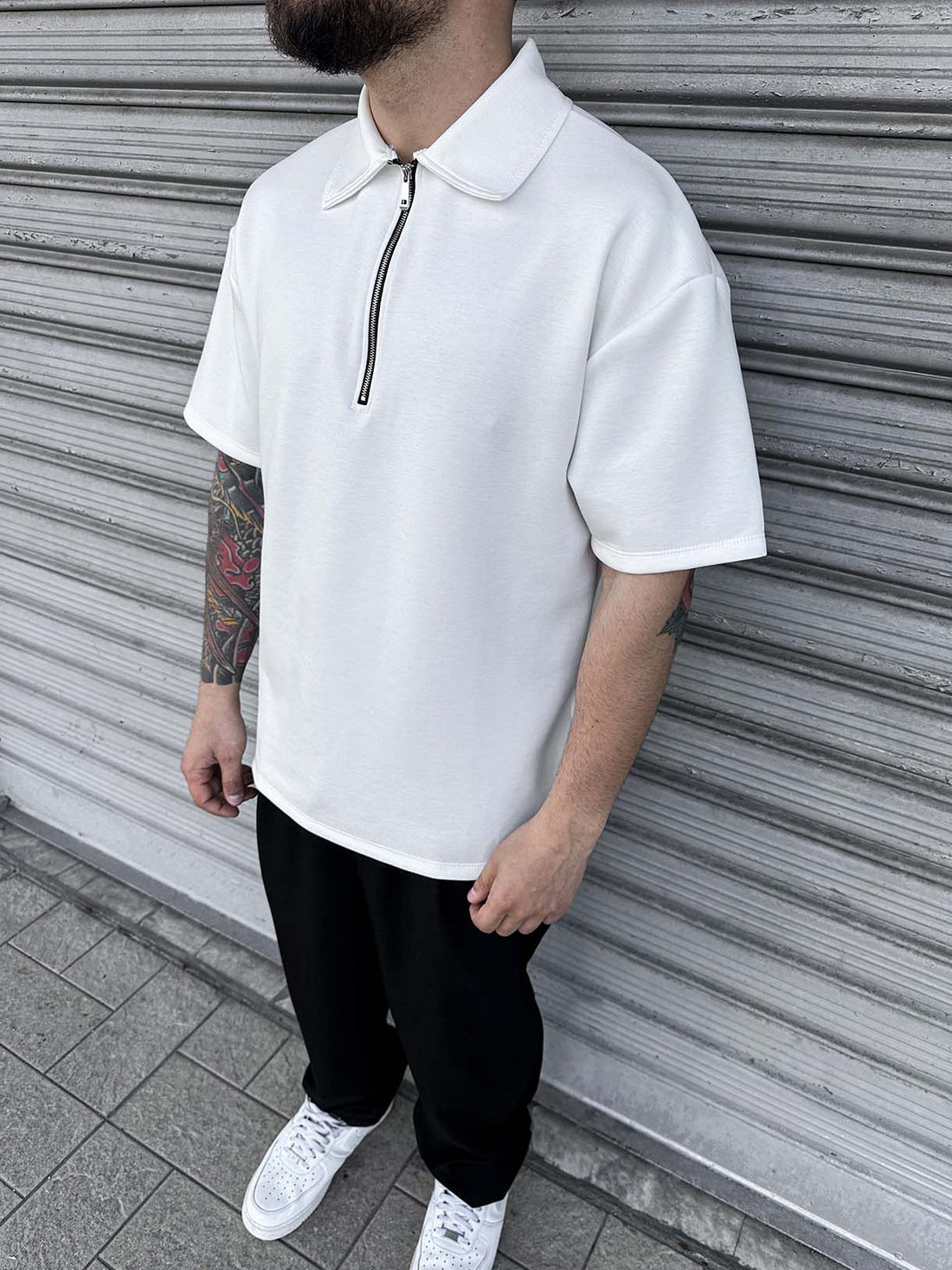 Polo Zip Tessuto Comfort