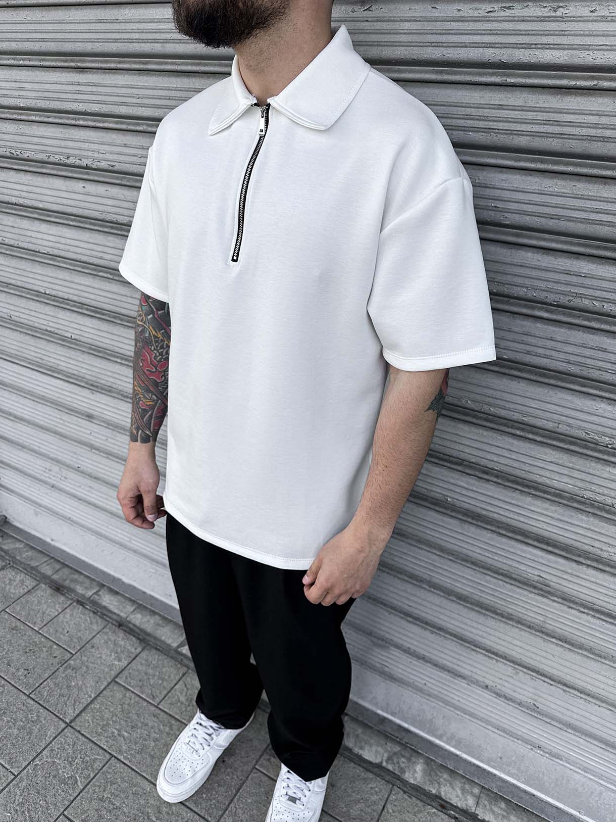 Polo Zip Tessuto Comfort