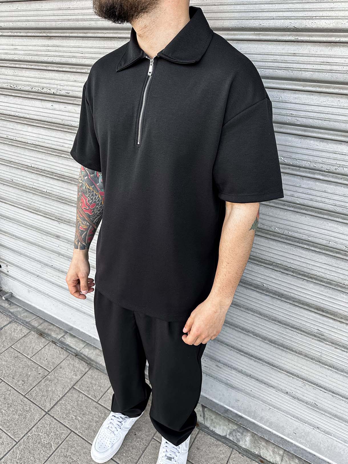 Polo Zip Tessuto Comfort