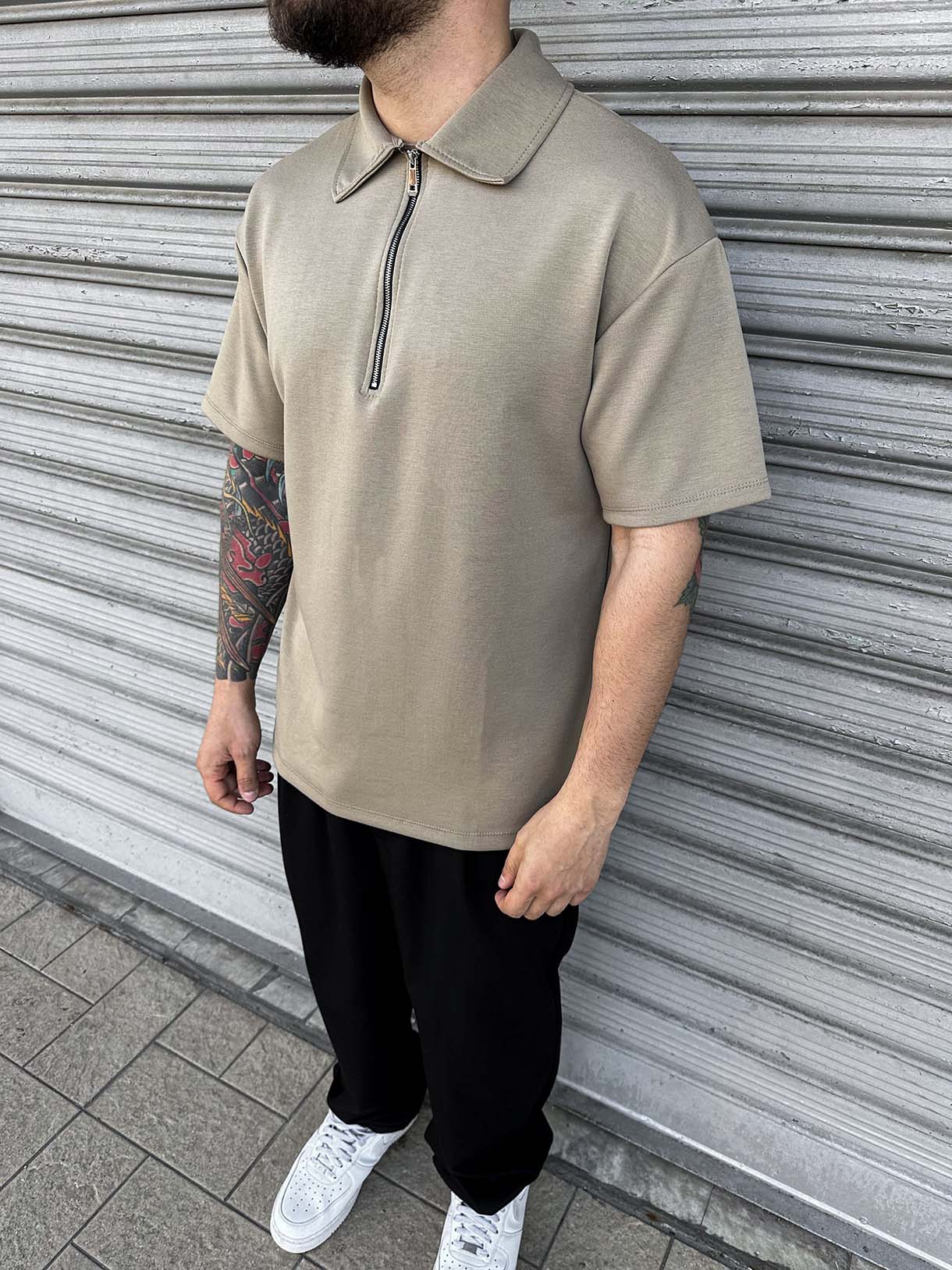 Polo Zip Tessuto Comfort
