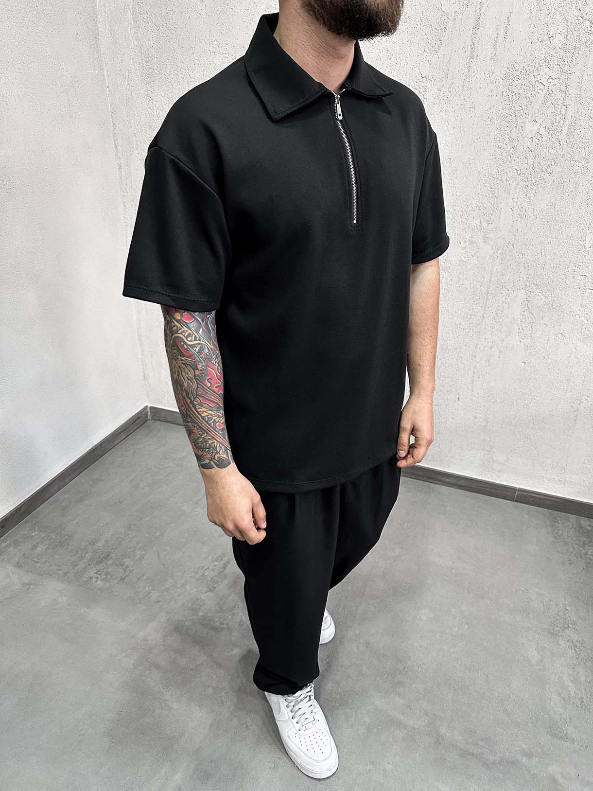 Polo Zip Tessuto Comfort